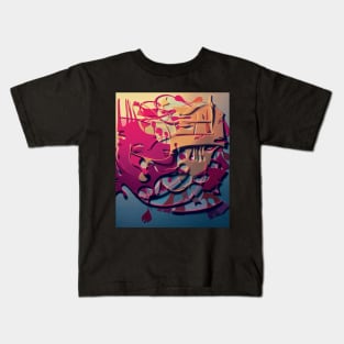 Synthesis- Abstract Mixed Media Collage Kids T-Shirt